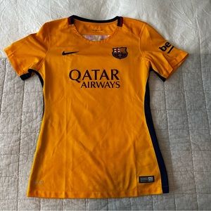 2015 FC Barcelona Nike Soccer Jersey Women's size S. Yellow/Red/Blue. Like New